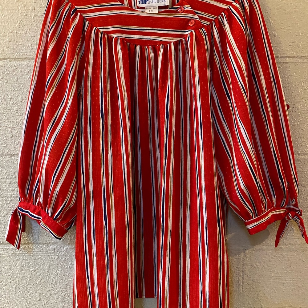 Vintage Top Notch red striped blouse